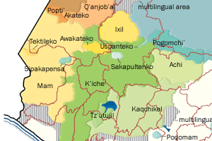 Linguistic map of Guatemala, 2011.