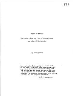 John Egerton, Possum on Terrace, 1987. John Egerton, Possum on Terrace, 1987.
