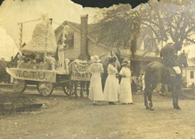 View of a WCTU parade in Tallahassee, Florida. 18--. Courtesy of State Archives of Florida View of a WCTU parade in Tallahassee, Florida. 18--. Courtesy of State Archives of Florida