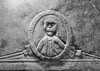 Daniel W. Patterson (photographer), The Reverend William Richardson headstone (1771), detail of the lower front, Waxhaw Presbyterian Church, Lancaster County, South Carolina. Gravestone attributed to the Bigham workshop.