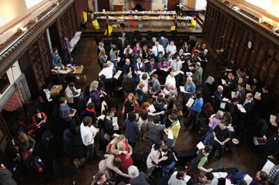 Jakub Lipski, Singers take the parting hand at the close of the first Ireland Sacred Harp Convention, Cork, Ireland, March 6, 2011. Jakub Lipski, Singers take the parting hand at the close of the first Ireland Sacred Harp Convention, Cork, Ireland, March 6, 2011.