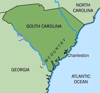 Map of Charleston, South Carolina and the South Carolina Lowcountry, 2011. Map of Charleston, South Carolina and the South Carolina Lowcountry, 2011.