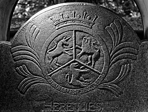 Daniel W. Patterson (photographer), The Reverend William Richardson headstone (1771), Waxhaw Presbyterian Church, Lancaster County, South Carolina. Gravestone attributed to the Bigham workshop.