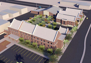 Illustrator's depiction of the Midlands Housing Alliance Transitions Center, 2011. Illustrator's depiction of the Midlands Housing Alliance Transitions Center, 2011.