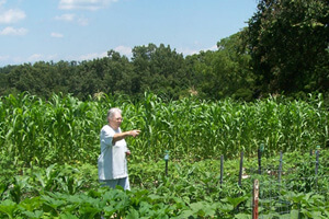 Brenda Smyth, Willodean in her garden, Searcy County, Arkansas, July 2009.