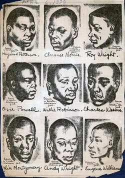 The Daily Worker, Drawing of the Scottsboro Boys, 1935. Courtesy of Emory University's Manuscript, Archives, and Rare Book Library.