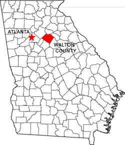 Map marking Walton County, Georgia Map marking Walton County, Georgia