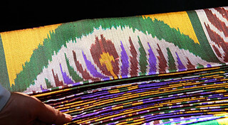 Mary E. Frederickson, Fabric woven on Draper automatic looms, Margilan, Uzbekistan, 2006.
