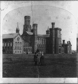 The Smithsonian Institution, from a stereograph, 1859. Library of Congress Prints and Photographs Division, LC-USZ62-55101. The Smithsonian Institution, from a stereograph, 1859. Library of Congress Prints and Photographs Division, LC-USZ62-55101.
