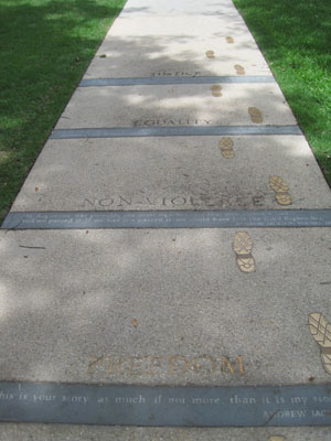 Figure 36. Holly Goldstein, Andrew Young Crossing Monument, Plaza de la Constitución, St. Augustine, Florida, 2012.