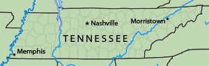 Map of Morristown, Tennessee
