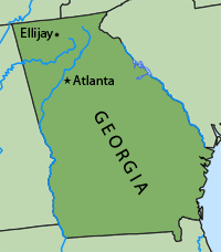 Location of Ellijay, Georgia, 2012. Location of Ellijay, Georgia, 2012.