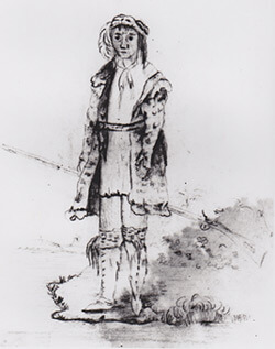 Mountain Cherokee (untitled sketch). Ink drawing in the diary of Lt. John Wolcott Phelps, 1838, Tebeau-Field Library of Florida History and the Florida Historical Society, Cocoa, Florida. Mountain Cherokee (untitled sketch). Ink drawing in the diary of Lt. John Wolcott Phelps, 1838, Tebeau-Field Library of Florida History and the Florida Historical Society, Cocoa, Florida.