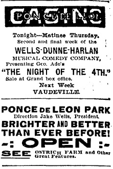 Advertisement for Ponce de Leon Park Casino and Ostrich Farm, Atlanta Constitution, 1906. Advertisement for Ponce de Leon Park Casino and Ostrich Farm, Atlanta Constitution, 1906.
