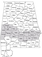 Traditional Counties of the Alabama Black Belt. Map courtesy of available by the Center for Business and Economic Research at the University of Alabama. Visit http: http://cber.cba.ua.edu /edata/maps/blackbelt.jpg for original version. Traditional Counties of the Alabama Black Belt. Map courtesy of available by the Center for Business and Economic Research at the University of Alabama. Visit http: http://cber.cba.ua.edu /edata/maps/blackbelt.jpg for original version.