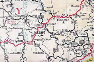 John Cohen map, KY, 1959