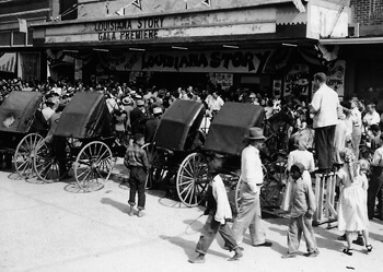 Elemore Morgan, Sr., Gala opening of Louisiana Story, Abbeville, Louisiana, 1948.