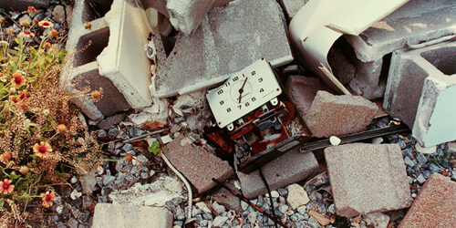 Bruce West, Clock in Debris of Destroyed Aquarium, Gulfport, Mississippi, 2006. Bruce West, Clock in Debris of Destroyed Aquarium, Gulfport, Mississippi, 2006.