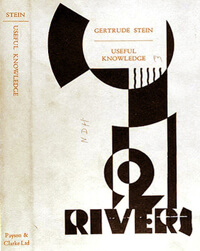 Dust jacket of Stein's Useful Knowledge, 1928 Dust jacket of Stein's Useful Knowledge, 1928