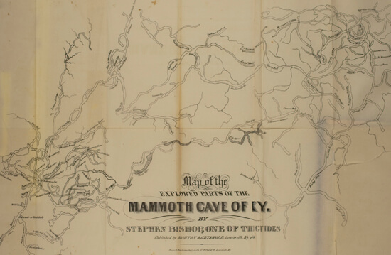 Stephen Bishop, Map of Mammoth Cave, Kentucky, 1845.