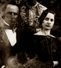 Detail of Pierce Mease and Frances Kemble Butler from a daguerreotype.