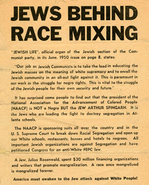 Christian Anti-Jewish Party flyer, circa 1950. Ralph McGill papers, Emory University Special Collections. Christian Anti-Jewish Party flyer, circa 1950. Ralph McGill papers, Emory University Special Collections.