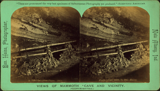 Ben Hains, Old Saltpeter Pipes, Mammoth Cave, Kentucky, 1812, 1889. 