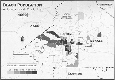 Black Population: Atlanta and Vicinity, 1960 Kevin Kruse, White Flight: Atlanta and the Making of Modern Conservatism Princeton, NJ: Princeton University Press, 2005. Black Population: Atlanta and Vicinity, 1960 Kevin Kruse, White Flight: Atlanta and the Making of Modern Conservatism Princeton, NJ: Princeton University Press, 2005.