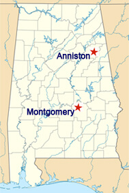 Anniston and Montgomery, Alabama Map Anniston and Montgomery, Alabama Map