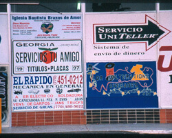 Signs outside of the Buford Highway Flea Market. Chamblee, Georgia. Photo by Mary Odem, 2001 Signs outside of the Buford Highway Flea Market. Chamblee, Georgia. Photo by Mary Odem, 2001