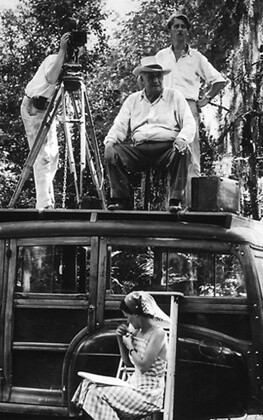 Todd Webb, Flaherty and company on location for Louisiana Story, c. 1947. Courtesy of Standard Oil (New Jersey) Collection, Special Collections, University of Louisville. 