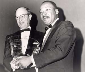 Jacob Rothschild and Martin Luther King, Jr. at the Nobel Peace Prize dinner, January 1965. Jacob Rothschild and Martin Luther King, Jr. at the Nobel Peace Prize dinner, January 1965.