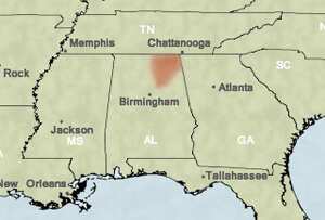 Map of the Sand Mountain Region