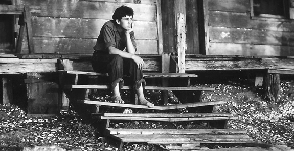 Todd Webb, J.C. Boudreaux at cabin on Weeks Island during filming of Louisiana Story, c. 1947. Courtesy of Standard Oil (New Jersey) Collection, Special Collections, University of Louisville. 