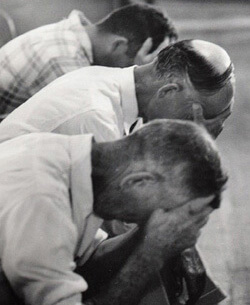John Cohen, Men praying, Old Regular Baptist Church, KY, 1959