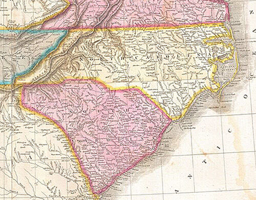 John Pinkerton, "United States of America Southern Part," 1818. From Pinkerton, J., A Modern Atlas, from the Latest and Best Authorities, Exhibiting the Various Divisions of the World with its chief Empires, Kingdoms, and States; in Sixty Maps, carefully reduced from the Larges and Most Authentic Sources. 1818, Philadelphia, Thomas Dobson Edition. Via Wikimedia Commons. John Pinkerton, "United States of America Southern Part," 1818. From Pinkerton, J., A Modern Atlas, from the Latest and Best Authorities, Exhibiting the Various Divisions of the World with its chief Empires, Kingdoms, and States; in Sixty Maps, carefully reduced from the Larges and Most Authentic Sources. 1818, Philadelphia, Thomas Dobson Edition. Via Wikimedia Commons.