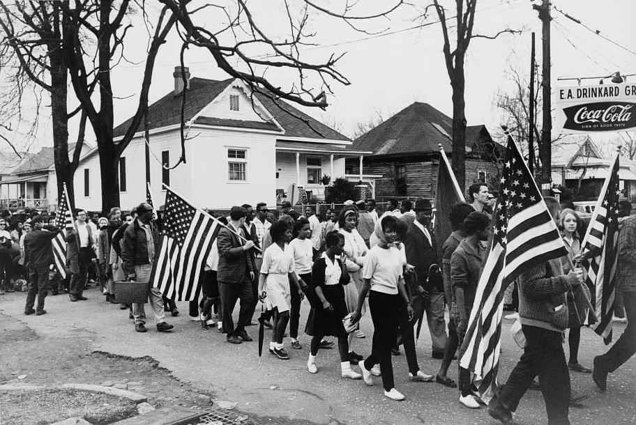 Selma to Montgomery March, Alabama, March, 25, 1965. Photograph by Peter Pettus. Courtesy of Wikimedia Commons. Image is in the public domain.