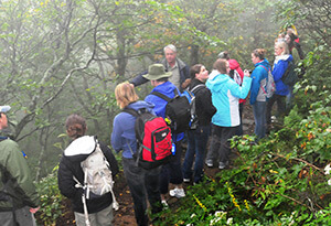 "Where There Are Mountains" program with Dr. Alan Smith, Mountains to Sea Trail, Craggy Gardens, North Carolina, September, 2011. Photograph by Dr. Marc Mullinax. Courtesy of the Liston B. Ramsey Center for Regional Studies at Mars Hill University.