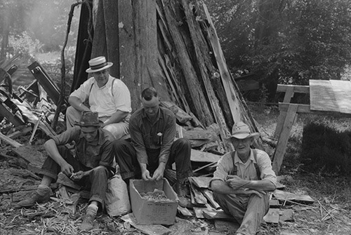 Marion Post Wolcott, Parishoners peeling potatoes for a benefit picnic supper on the grounds of St. Thomas' Church, near Bardstown, Kentucky, August 7, 1940. Library of Congress Prints and Photographs Division, FSA/OWI Black & White Negatives Collection, LC-USF33-030969-M3. Marion Post Wolcott, Parishoners peeling potatoes for a benefit picnic supper on the grounds of St. Thomas' Church, near Bardstown, Kentucky, August 7, 1940. Library of Congress Prints and Photographs Division, FSA/OWI Black & White Negatives Collection, LC-USF33-030969-M3.