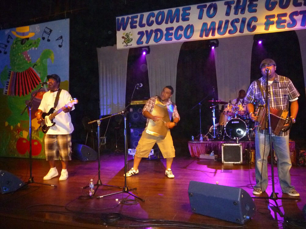 Terry and the Zydeco Bad Boys, Gulf Coast Zydeco Music Festival, Daphne, Alabama, May 22, 2011. Photograph by Flickr user John Krupsky. Creative Commons license CC BY 2.0. Terry and the Zydeco Bad Boys, Gulf Coast Zydeco Music Festival, Daphne, Alabama, May 22, 2011. Photograph by Flickr user John Krupsky. Creative Commons license CC BY 2.0.