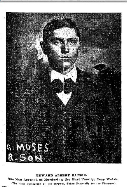 Edward Albert Batson, New Orleans Daily Picayune, 1902. Batson was found guilty of murder and executed Edward Albert Batson, New Orleans Daily Picayune, 1902. Batson was found guilty of murder and executed