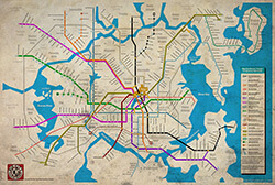 Big City Subway map, Brotherman comics. Artistic rendering by Dawud Anyabwile. Courtesy of Dawud Anyabwile.