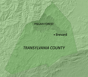 Location of the Pisgah Forest Precinct in Transylvania County, North Carolina. Map by Southern Spaces, 2014. Location of the Pisgah Forest Precinct in Transylvania County, North Carolina. Map by Southern Spaces, 2014.