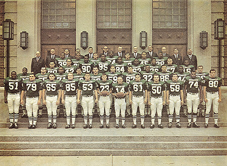 1965 Michigan State University varsity football team. Photograph reproduced by permission of the MSU Photograph Collection, Michigan State University Archives & Historical Collections, 1965. © Michigan State University. 1965 Michigan State University varsity football team. Photograph reproduced by permission of the MSU Photograph Collection, Michigan State University Archives & Historical Collections, 1965. © Michigan State University.