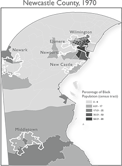 Michael Page, Percentage of Black Population in Newcastle County, Delaware in 1970, 2012.
