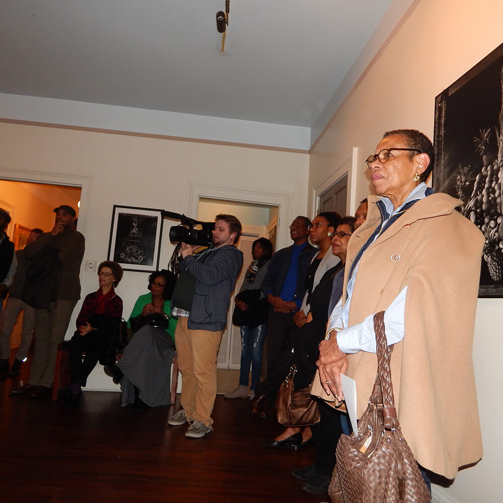Mary Schmidt Campbell, President of Spelman College, watches students perform at the Hammonds House Museum, Atlanta, Georgia, November 22, 2015. Photograph by Jordan Streiff. Courtesy of LiFT Art Salon.