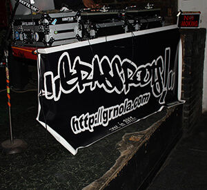 Table at GRASSROOTS! event. New Orleans, Louisiana. Photograph by Larry Legaux. Courtesy of the photographer. 