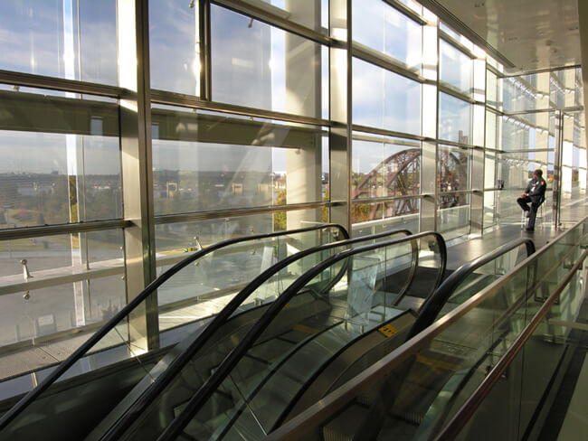 David Wharton, Guard and escalator at Clinton Library, Little Rock, Arkansas, 2006.