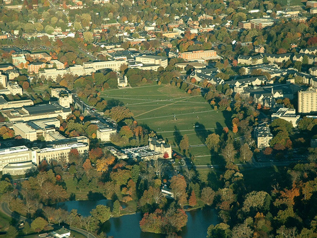 Emily Satterwhite, Virginia Tech campus from above, Blacksburg, Virginia, 2005.