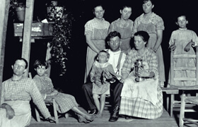 Francis Harper, Members of the Robert Allen Chesser family sing Sacred Harp on the porch, Chesser's Island, 1922. Francis Harper, Members of the Robert Allen Chesser family sing Sacred Harp on the porch, Chesser's Island, 1922.